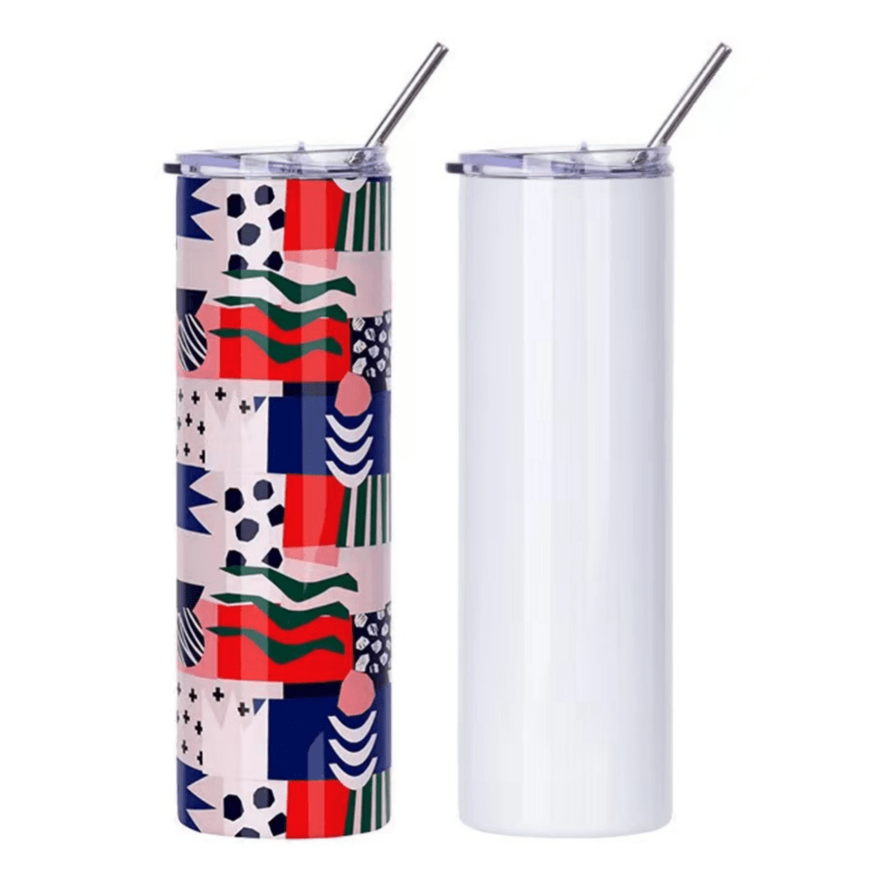 Joyclub 16 Pack Sublimation Tumblers Blank 20 oz Straight Skinny bulk for  Heat transfer, Double Wall Insulated Tumbler with Lids, Straw, Rubber