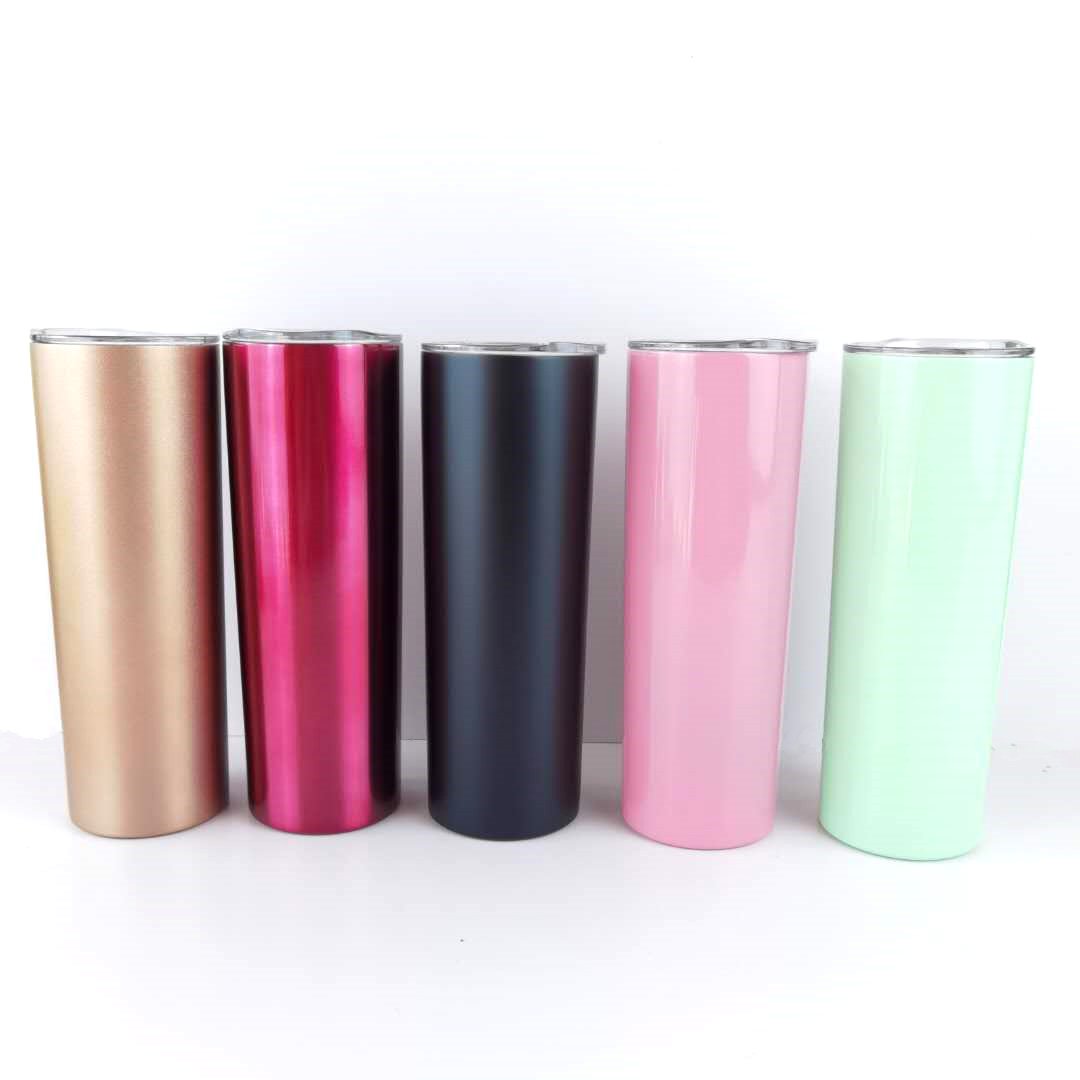 Matte White Stainless Steel SKINNY TUMBLERS 4 Pack 20oz Double