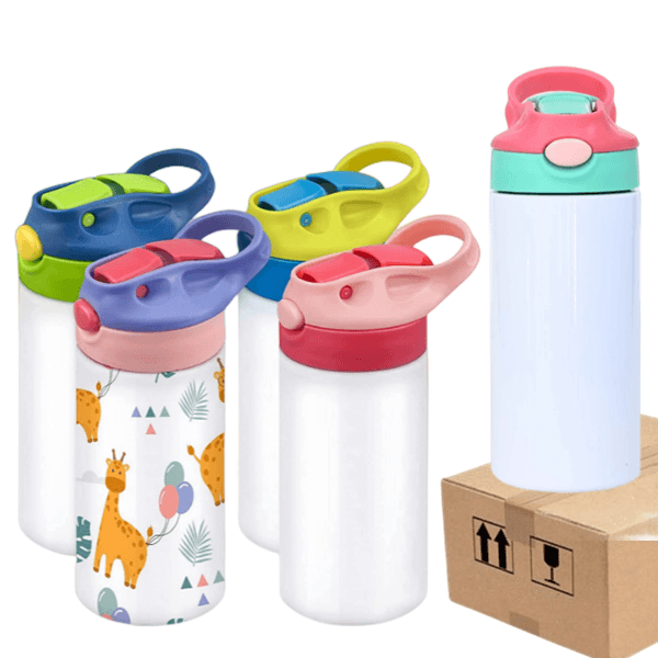 12oz/20oz CASE (25 UNITS)  Kid sublimation Strainght Insulated Tumbler Cute Sippy Cup Stainless Steel Water Bottle