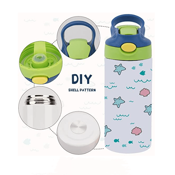 12oz/20oz CASE (25 UNITS)  Kid sublimation Strainght Insulated Tumbler Cute Sippy Cup Stainless Steel Water Bottle