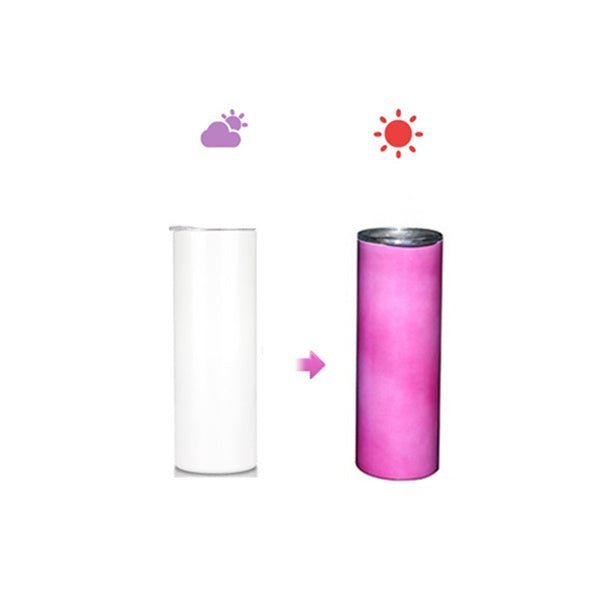 20Oz Glitter Uv Glowing Color Changing And Glow In The Dark Skinny Straight Sublimation Blanks Tumblers