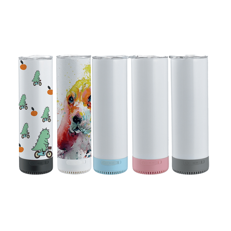 20oz New Models Sublimation Bluetooth Speaker Tumbler Straight Skinny - Tumblerbulk