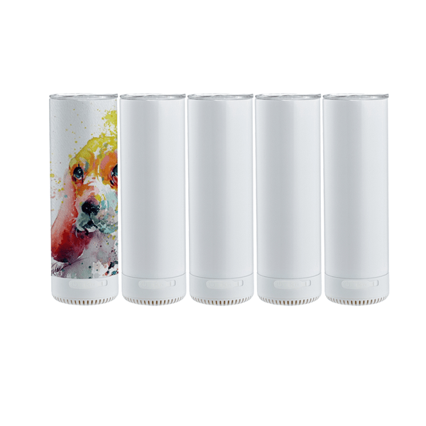 20oz New Models Sublimation Bluetooth Speaker Tumbler Straight Skinny - Tumblerbulk