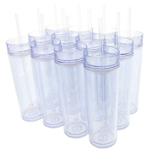 30Pack 16oz Double Wall Acrylic Classic Insulated Skinny Tumblers