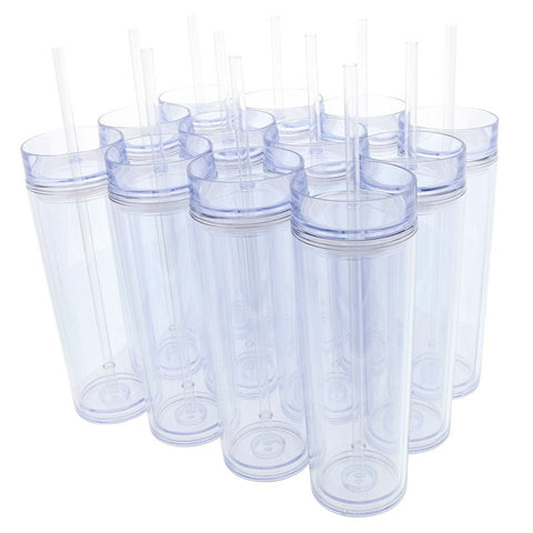 30Pack 16oz Double Wall Acrylic Classic Insulated Skinny Tumblers