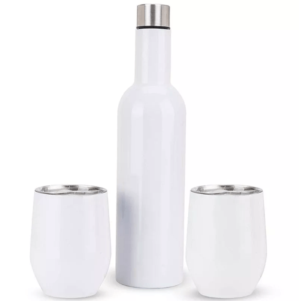 12oz sublimation wine set white wine bottole and 2 glass gift set