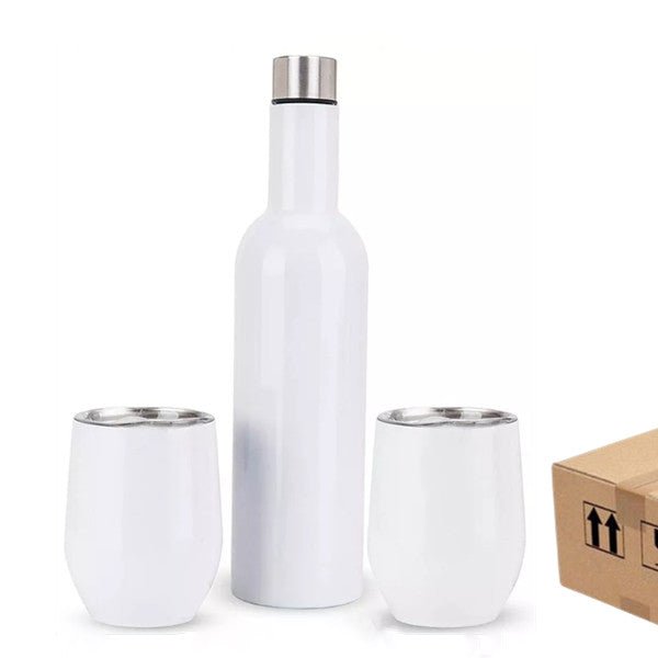 12oz sublimation wine set white wine bottole and 2 glass gift set