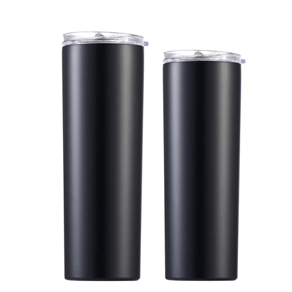 Case of 20oz&30oz Matte Straight Skinny Tumblers in Bulk Stainless Steel Tumblers in Black