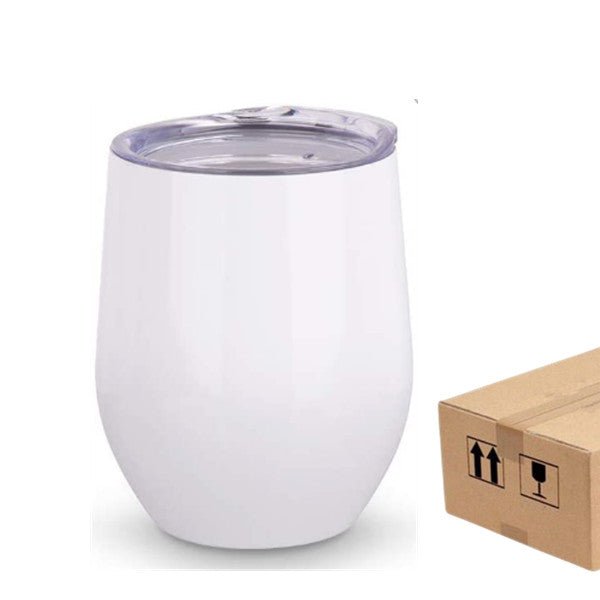 Case of 16psc*12oz Sublimation Wine Tumbler Double Walled Insulation Vacuum With Lid