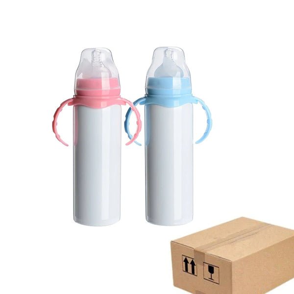 Case of 24pk 8oz Sublimation Tumbler Blanks Sippy Bottle Stainless Steel Wholesale Baby Vacuum & Straight Cup