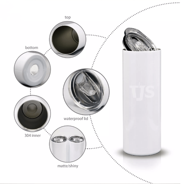 Case of 1/25*20oz matte blanks straight sublimation tumblers