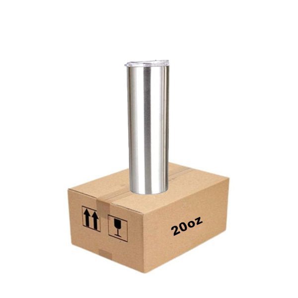 Case of 30 *20oz Skinny Tumblers Stainless Steel Wholesale Tumblers Cups (silver / Sublimation silver)