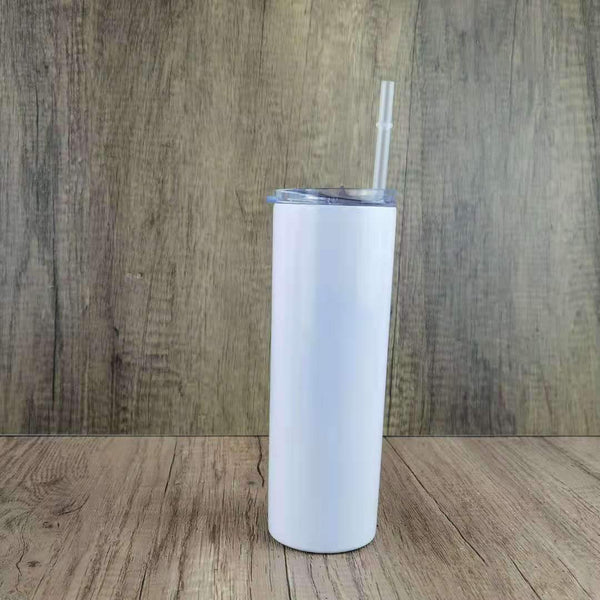 Case of 30*30oz  Sublimation blank straight skinny tumbler stainless steel vacuum double walled with lid and plastic straw