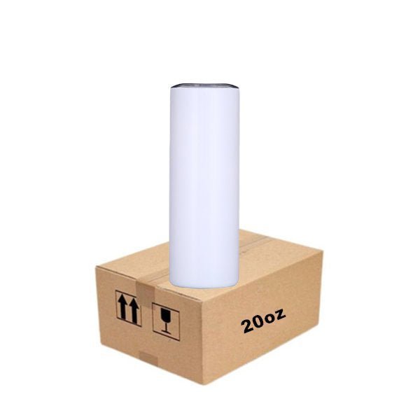 Case of 48 *20oz Sublimation Blank Straight Skinny Tumbler In Bulk Plastic Straw - Tumblerbulk