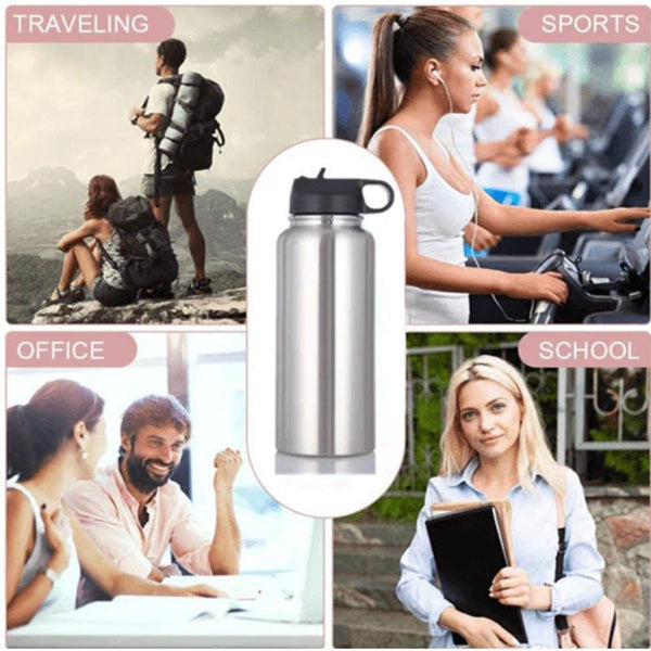 Laser Personalized Customization 32oz/25oz/18oz Tumbler Flask Vacuum Insulated Flask Stainless Steel Water Bottle Wide Mouth Outdoors Sports Bottle - Tumblerbulk