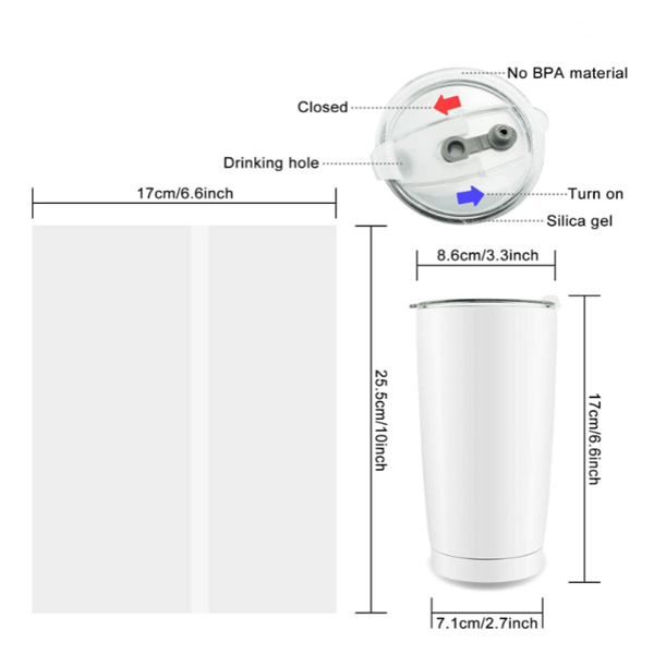 25 PCS-20 OZ SUBLIMATION BLANK TUMBLERS- PAY VIA PAYPAL ONLY!! FREE  SHIPPING