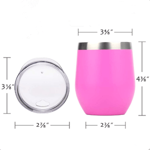 48pcs Wine tumbler stemless glasses stainless steel cup insulation