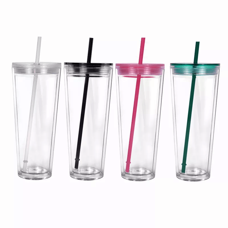 16oz Double Walled Travel Tumbler Cups in Bulk Clear Tumblers with
