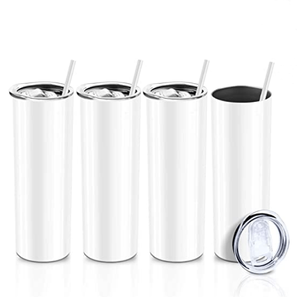 Skinny Tumblers with Lids and Straws Bulk.Matte White Slim Tumbler Cups  with Straws.16 oz Plastic Pa…See more Skinny Tumblers with Lids and Straws